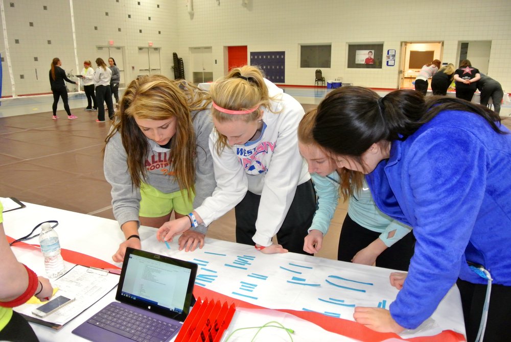 Northwood students Mckenzie Gohn, Shannon Brown, Savannah King and Haley Rusicka compete in the St. Jude  Trivia Challenge at the Up ‘til Dawn event.