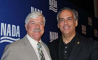 NADA incoming chairman Jeff Carlson, left, and incoming vice chairman Mark Scarpelli at NADA's board meeting in Palm Beach, Fla., this week.
