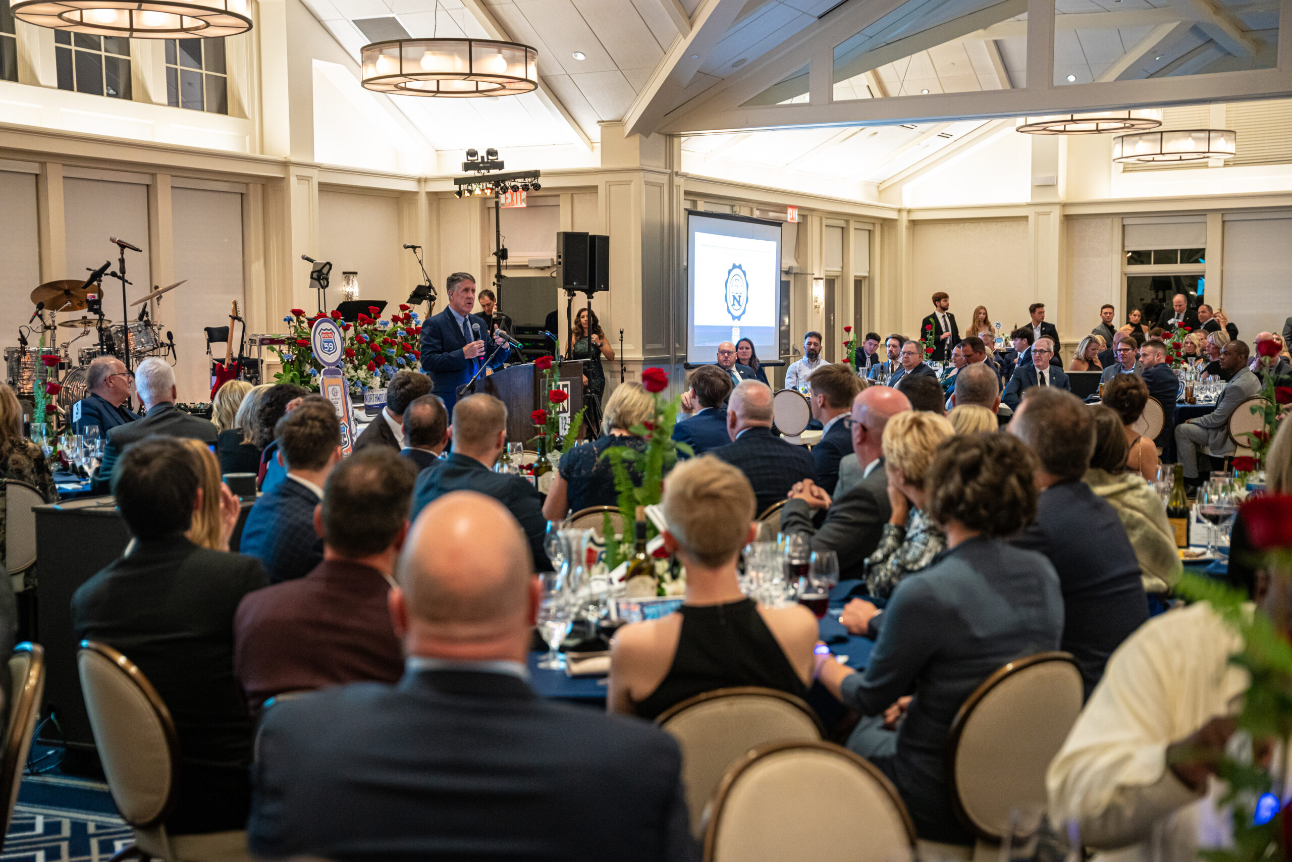 Northwood President Kent MacDonald addresses attendees at a sold-out Auto Show Gala on Friday, Oct. 4, 2024, at the Midland Country Club.