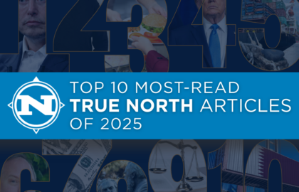Collage featuring numbers 1 to 10, various images, the Northwood University logo, and text reading “True North: Top 10 Most-Read Articles of 2025.”.