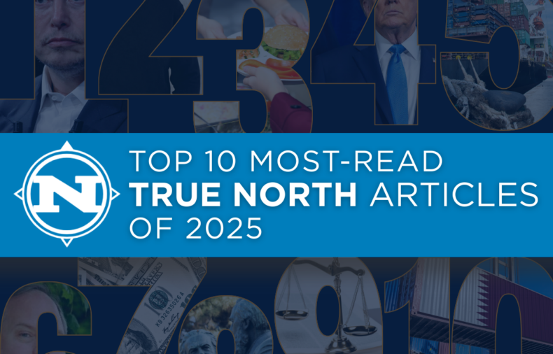 Collage featuring numbers 1 to 10, various images, the Northwood University logo, and text reading “True North: Top 10 Most-Read Articles of 2025.”.