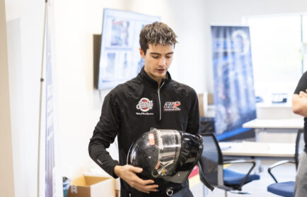 Charlie Baur, a Northwood University student from Fenton, Michigan, who races pavement and dirt sprint cars.