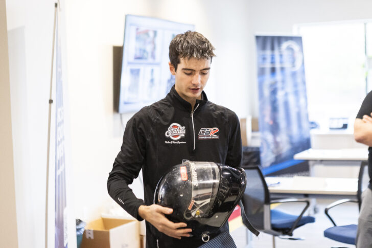 Charlie Baur, a Northwood University student from Fenton, Michigan, who races pavement and dirt sprint cars.