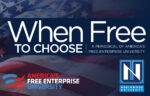 Cover of “When Free to Choose” periodical with an American flag background, America’s Free Enterprise University logo, and Northwood University logo.