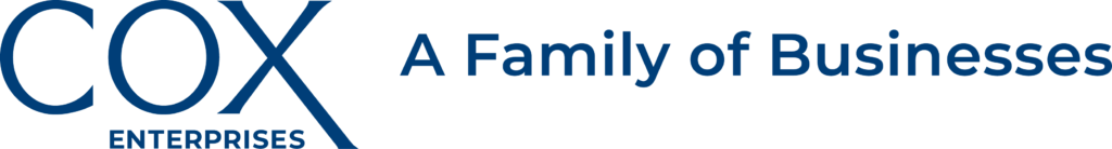 Cox Enterprises logo with the tagline “A Family of Businesses” in blue text on a white background, representing the renowned media company and parent brand behind Cox Communications.